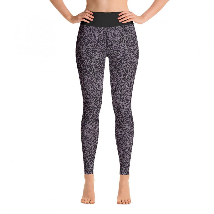 Yoga Leggings - Squiggly Lines - Silver